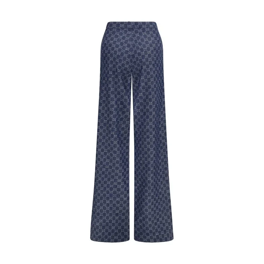 Gucci Blue Cotton Casual Pants